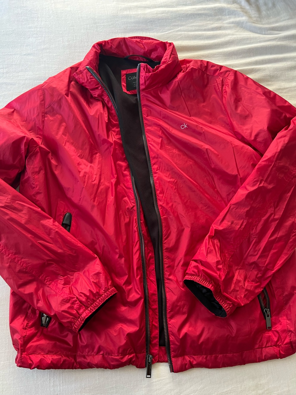 Calvin Klein Bright Red Men's Windbreaker Jacket